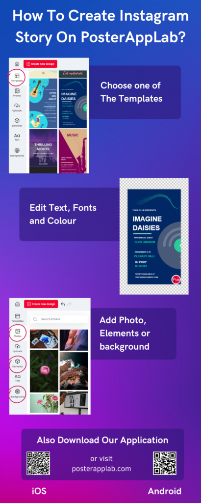 how to create instagram story on posterapplab